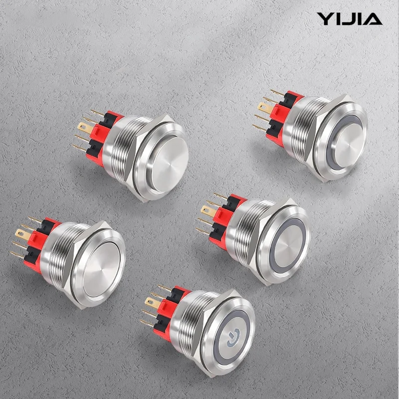 16mm 2no پش بٹن سوئچ